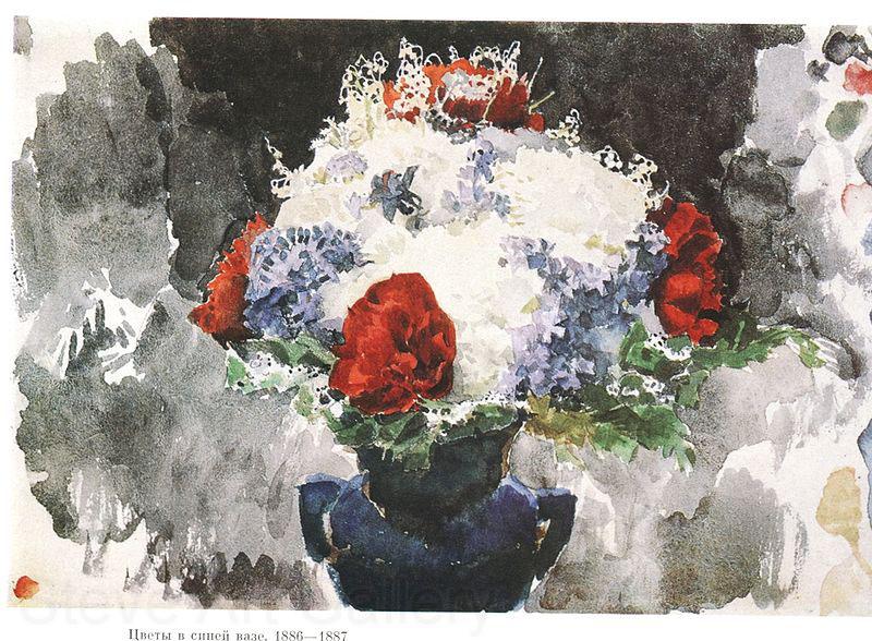 Mikhail Vrubel Flowers in Blue Vase France oil painting art
